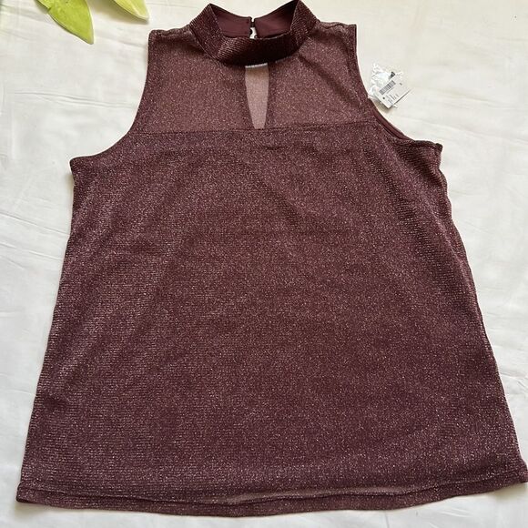 𝅺⭐️nwt Reitmans Sleeveless Mock Neck Shimmer Top⭐️ - Picture 5 of 7